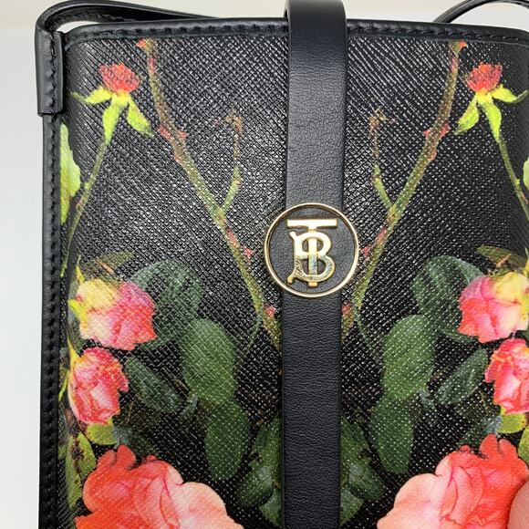 Burberry Rose Print E-Canvas Anne Phone Case Crossbody W/Card Slots 2021 SS - Picture 10 of 10